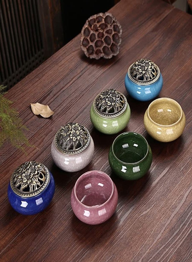 RchNow Ceramic Incense Burner, Coil Cone Stick Incense Burner Holder, Home Ornaments Incense Seat, Disc Censer Zen Decor (Fambe Blue) - Image 2